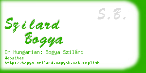 szilard bogya business card